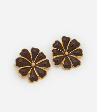 Caravana Botón en Forma de Flor Esmaltado 1