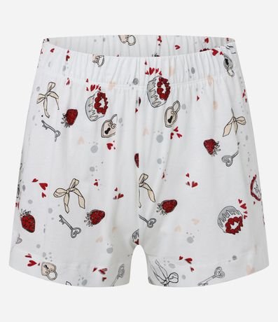 Pijama Short Doll Americano en Algodón con Estampa de Íconos Girlies 6