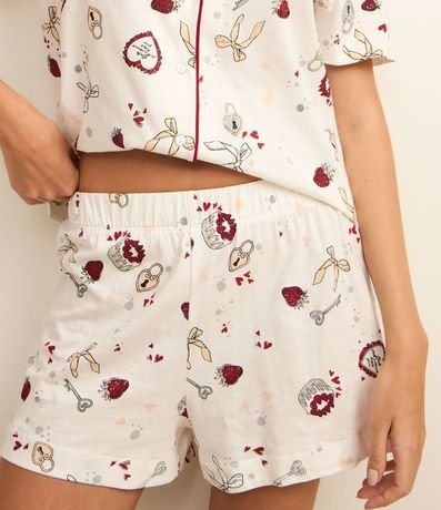 Pijama Short Doll Americano en Algodón con Estampa de Íconos Girlies 2