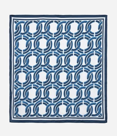 Pañuelo Cuadrado en Satén con Estampa de Cadenas