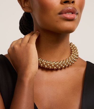 Maxi Collar en Plástico con Esferas Metalizadas 2