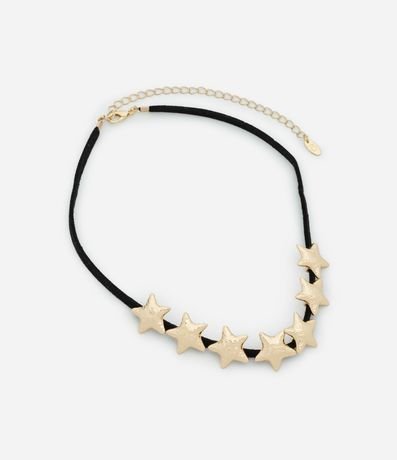 Collar Corto en Gamuza con Colgantes de Estrella