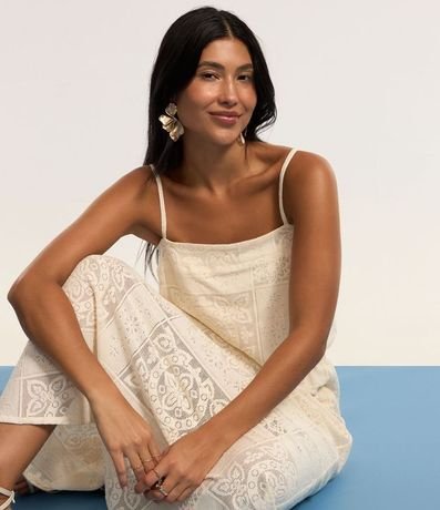 Blusa Cropped con Lazo en la Espalda y Estampa Guipire Floral 4