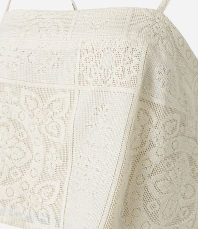 Blusa Cropped con Lazo en la Espalda y Estampa Guipire Floral 6