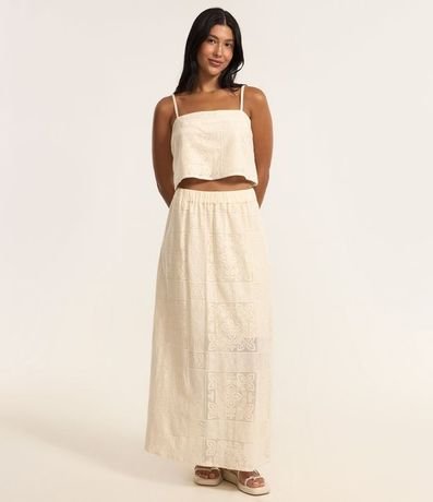 Blusa Cropped con Lazo en la Espalda y Estampa Guipire Floral 2