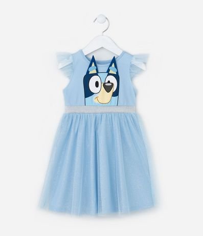 Vestido Infantil en Tule con Estampa Bluey - Talle 1 a 5 años 2