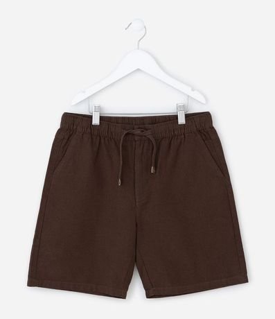 Bermuda Infantil en Algodón y Lino con Cintura Elástica - Talle 5 a 14 años