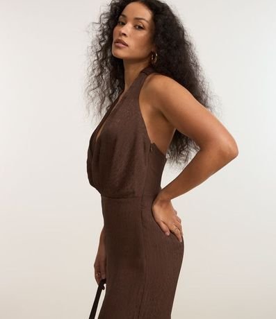 Mono Pantalona en Satén Texturizado con Adorno en la Espalda 3