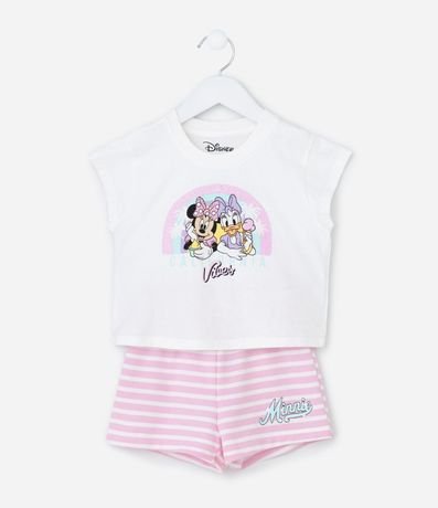 Conjunto Infantil con Estampa Minnie y Margarita y Rayas - Talle 1 a 6 años