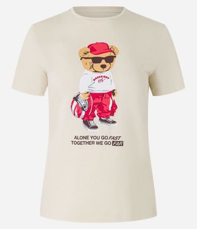 Blusa Baby Look en Algodón y Estampa de Osito 4