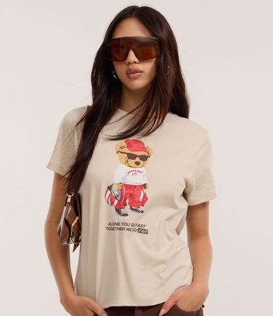 Blusa Baby Look en Algodón y Estampa de Osito 3