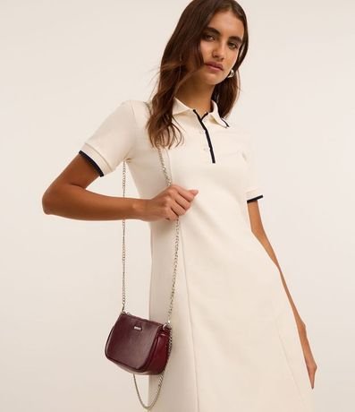 Bolsa Baguette Pequeña Texturizada con Asas de Cadena 9