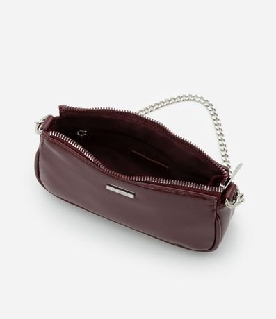 Bolsa Baguette Pequeña Texturizada con Asas de Cadena 7