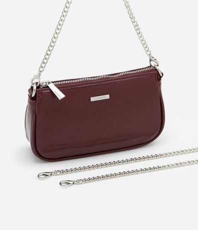 Bolsa Baguette Pequeña Texturizada con Asas de Cadena 8