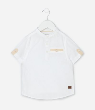 Camisa Infantil Bata con Detalles Contrastantes y Texturizada - Talle 1 a 6 años