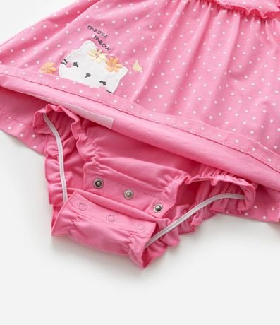 Vestido Body con Estampa de Lunares y Bordado Osita - Talle 0 a 18 Meses 5