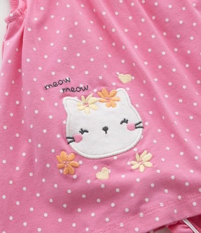 Vestido Body con Estampa de Lunares y Bordado Osita - Talle 0 a 18 Meses 7