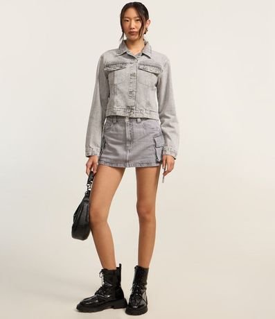 Campera Regular en Jeans con Botones 2