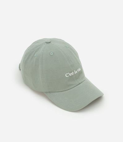 Gorra Ala Curva en Sarga con Bordado C'est la vie 2