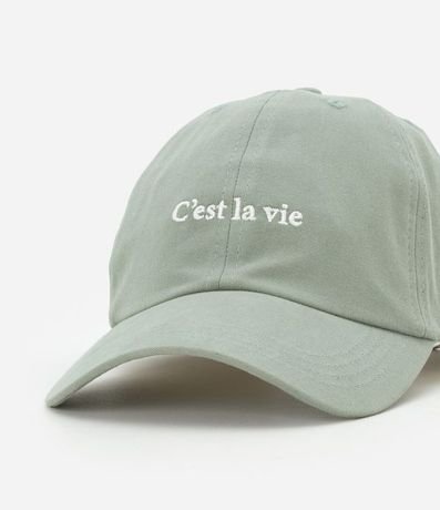 Gorra Ala Curva en Sarga con Bordado C'est la vie 5