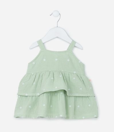 Conjunto Infantil en Tricolina con Bordado Floral - Talle 3 a 18 Meses 3