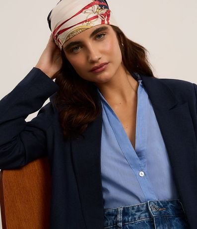 Pañuelo Cuadrado de Satén con Estampa de Guarnición 1