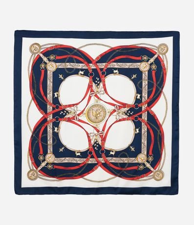 Pañuelo Cuadrado de Satén con Estampa de Guarnición 2