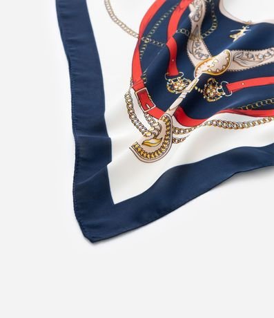 Pañuelo Cuadrado de Satén con Estampa de Guarnición 3