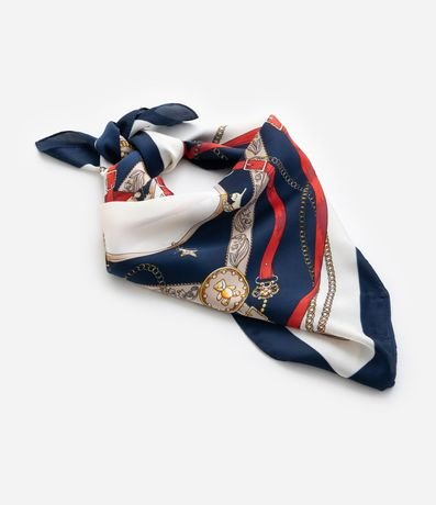 Pañuelo Cuadrado de Satén con Estampa de Guarnición 4