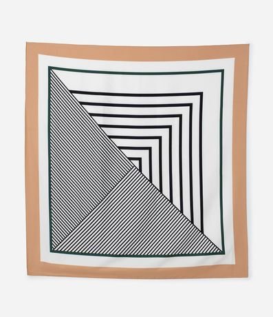 Pañuelo Cuadrado en Satén con Estampa de Mix Rayas 1