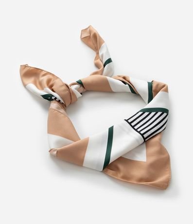 Pañuelo Cuadrado en Satén con Estampa de Mix Rayas 2