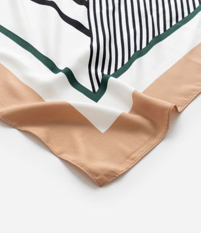 Pañuelo Cuadrado en Satén con Estampa de Mix Rayas 3