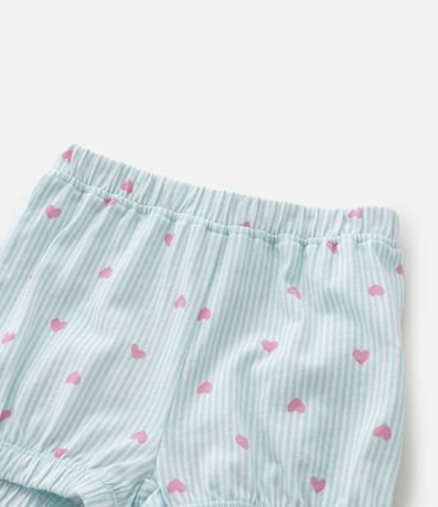 Conjunto Infantil con Estampa de Rayas y Corazones - Talle 0 a 18 Meses 8