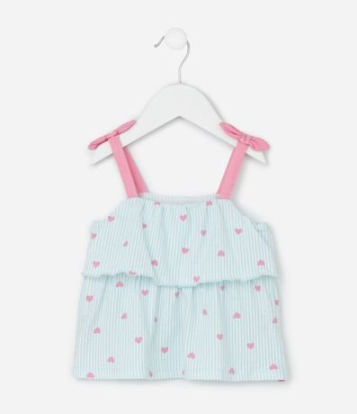Conjunto Infantil con Estampa de Rayas y Corazones - Talle 0 a 18 Meses 2