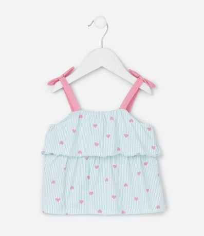 Conjunto Infantil con Estampa de Rayas y Corazones - Talle 0 a 18 Meses 3