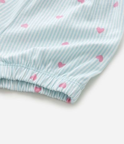 Conjunto Infantil con Estampa de Rayas y Corazones - Talle 0 a 18 Meses 7
