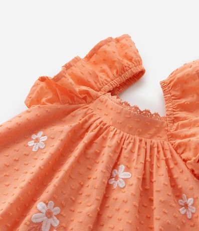 Vestido Infantil en Tricolina con Estampa Floral y Bombacha - Talle 3 a 18 Meses 7