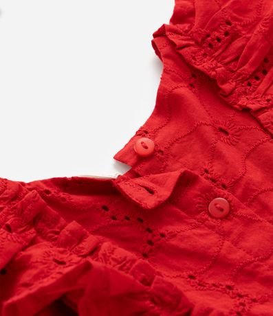 Vestido Infantil en Tricolina con Volados y Bombacha - Talle 3 a 18 Meses 9