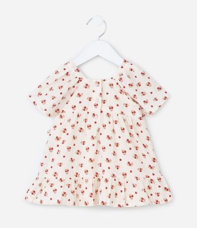 Vestido Infantil en Tricolina con Estampa Floral y Bombacha - Talle 3 a 18 Meses 4