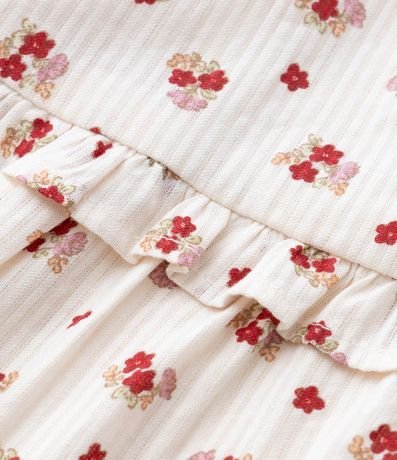 Vestido Infantil en Tricolina con Estampa Floral y Bombacha - Talle 3 a 18 Meses 6