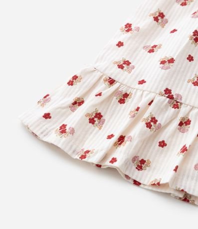Vestido Infantil en Tricolina con Estampa Floral y Bombacha - Talle 3 a 18 Meses 7
