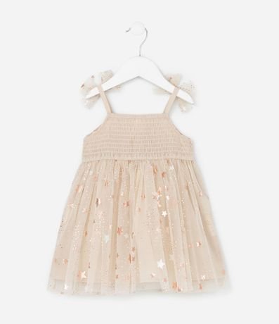 Vestido Infantil con Tule de Estrellas y Bombacha - Talle 3 a 18 Meses 4