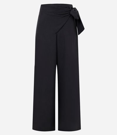 Pantalón Pantalona Sastrería con Superposición y Lazo Lateral 5