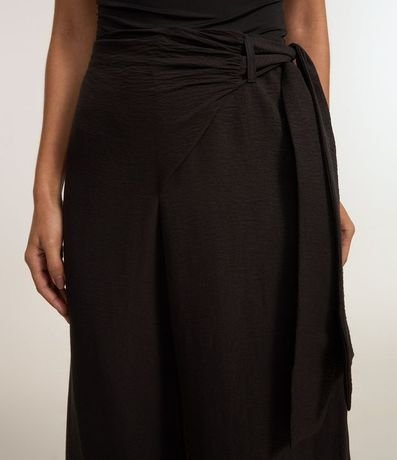 Pantalón Pantalona Sastrería con Superposición y Lazo Lateral 4