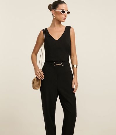 Pantalón Carrot Airflow con Cintura Elástica y Adorno Metalizado 2