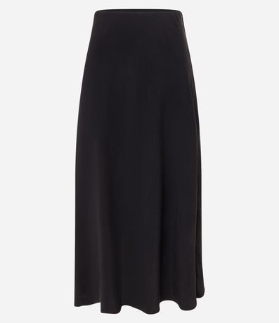 Pollera Slip Larga en Cupro con Cintura Sastre 6