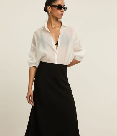 Pollera Slip Larga en Cupro con Cintura Sastre 2