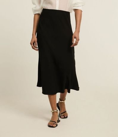 Pollera Slip Larga en Cupro con Cintura Sastre 3