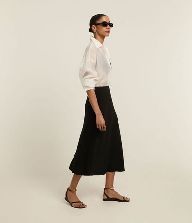 Pollera Slip Larga en Cupro con Cintura Sastre 5