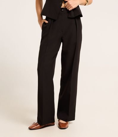 Pantalón Recto Sastrería con Trabillas y Pliegues 3